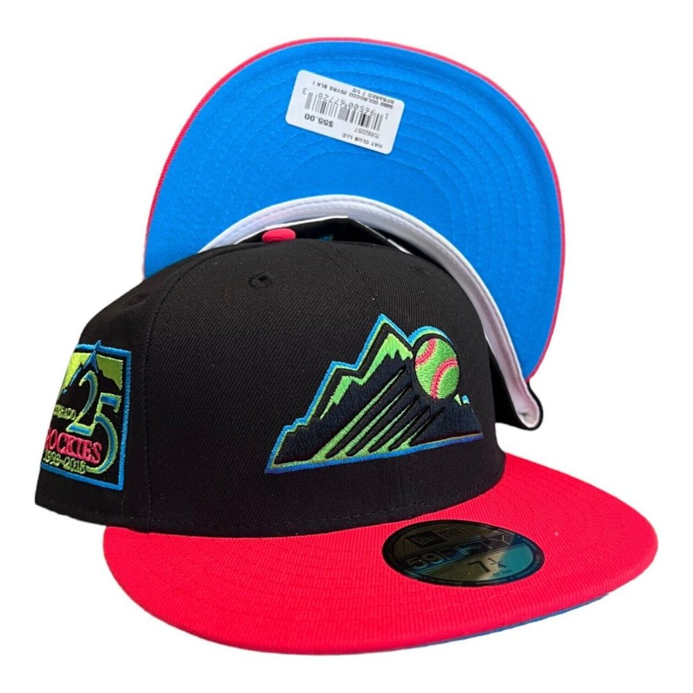 New Era Colorado Rockies 59FIFTY Fitted Hat Wheels Pack 25 Year Side Patch